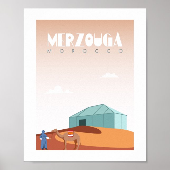 Poster Merzouga ville Maroc (Devant)