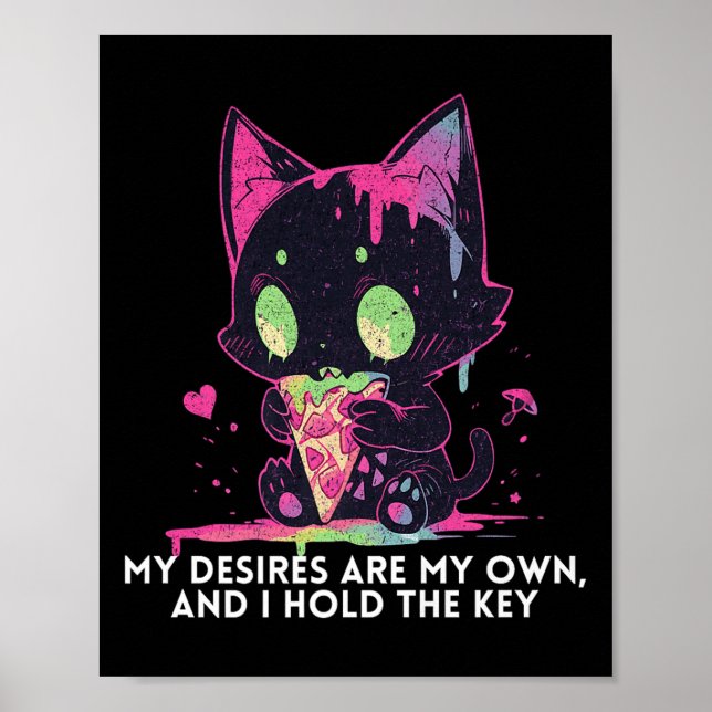Poster Mes Désirs Sont Les miens Et J'Ai Le Chat Stoïque  (Devant)