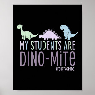 Poster Mes élèves sont Dino-mite Enseignant de 4e année