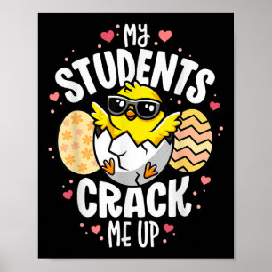 Poster Mes Étudiants M'Enseignent Drôle Pun Oeuf Ressort