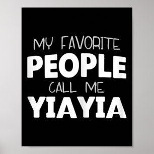Poster Mes Gens Favoris M'Appelent Yiayia Funny Yia-yia