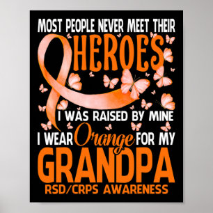 Poster Mes Héros Je Porte Orange Pour Mon Grand-Père Crps