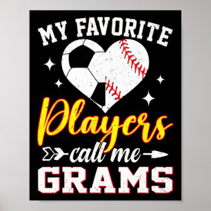 Poster Mes joueurs de soccer et de baseball préférés m'ap