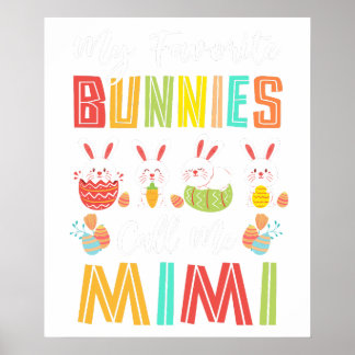 Poster mes lapins préférés m'appellent mimi, rétro, vinta