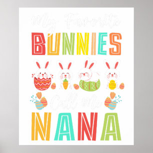 Poster mes lapins préférés m'appellent nana, rétro, vinta