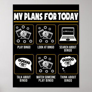 Poster Mes Plans Pour Aujourd'Hui Drôle Jeu Lucky