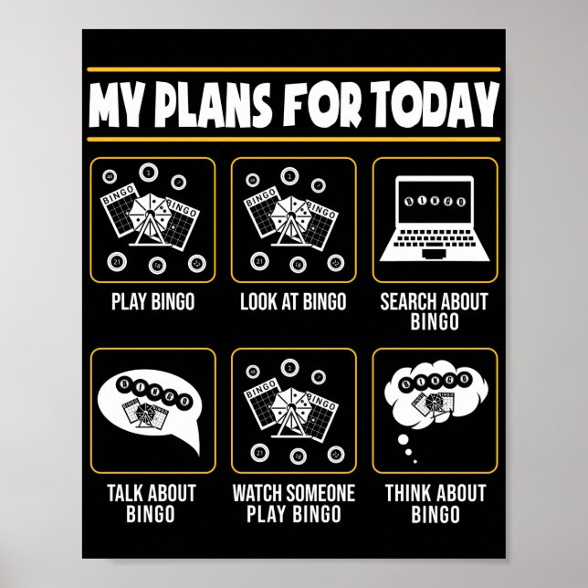 Poster Mes Plans Pour Aujourd'Hui Drôle Jeu Lucky (Devant)