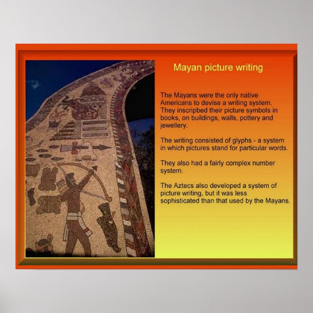 Poster Méso-Amérique, écriture maya (Devant)