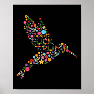 Poster Messag caché subtil anti-Trump Floral Hummingbird