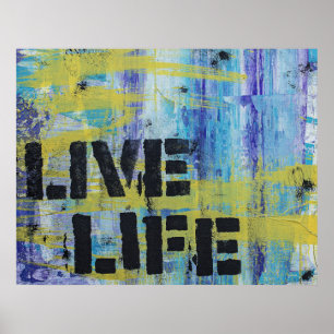 Poster Message Abstrait Live Life