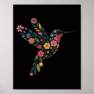 Poster Message caché subtil anti-Trump de colibri floral