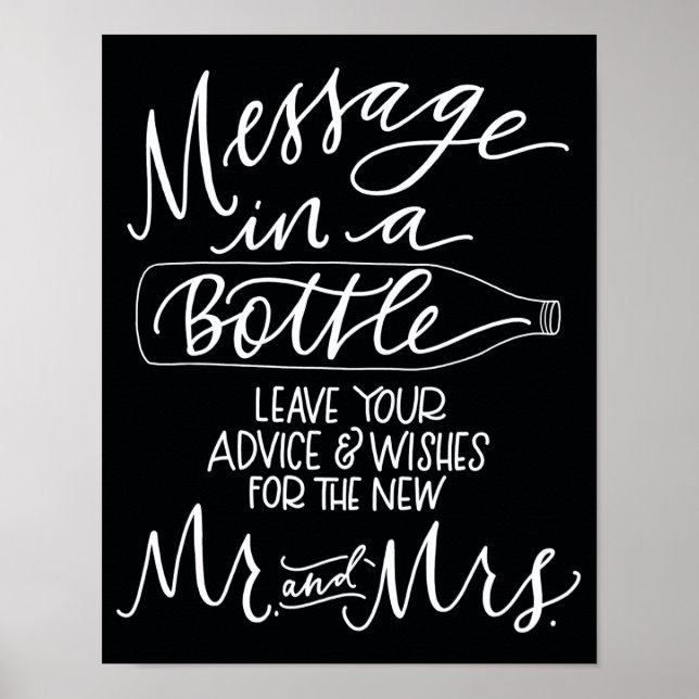 Poster Message dans un panneau Mariage de bouteille - Noi (Devant)