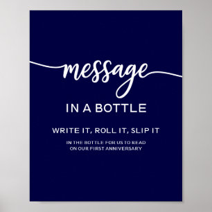 Poster Message Dans Une Bouteille Élégante Panneau Mariag