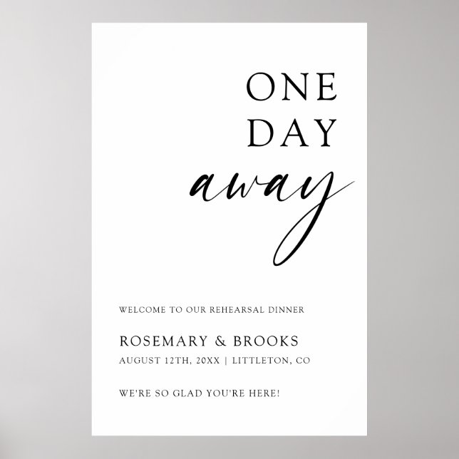 Poster Message de bienvenue pour le dîner de répétition d (Devant)