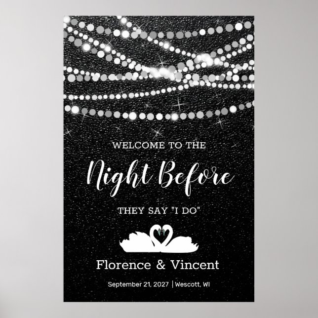 Poster Message de bienvenue pour le dîner de répétition d (Devant)