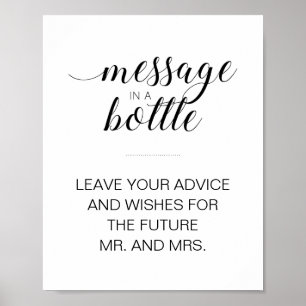 Poster Message De Fête des mariées Dans Un Signe De Conse