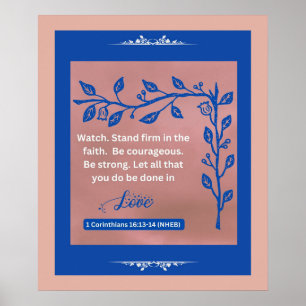 Poster Message de foi - 1 Corinthiens 16:13-24 - 20 x 24