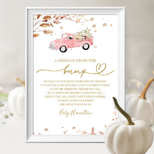 Poster Message de la part du bébé pour la baby shower d'a