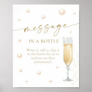 Poster Message de Pearl Prosecco pour la Mariée dans une