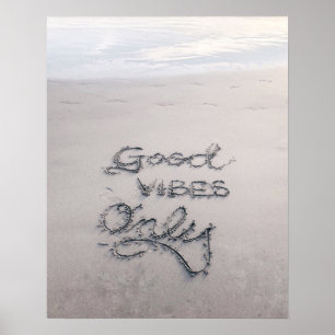 POSTER MESSAGE DE PLAGE "GOOD VIBES UNIQUEMENT"