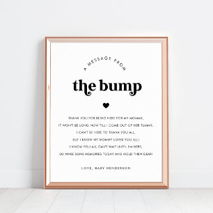 Poster Message de script rétro du coeur du signal Bump 8x
