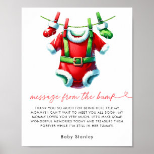 Poster Message Du Baby shower De Noël Père Noël De La Sau