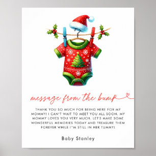 Poster Message Du Baby shower De Noël Père Noël De La Sau