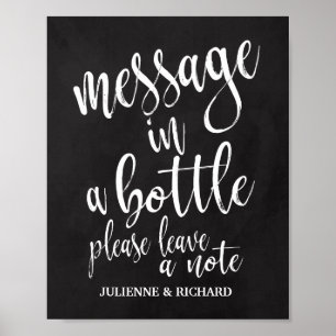 Poster Message in a Bottle 8x10 Chalkboard Wedding Sign