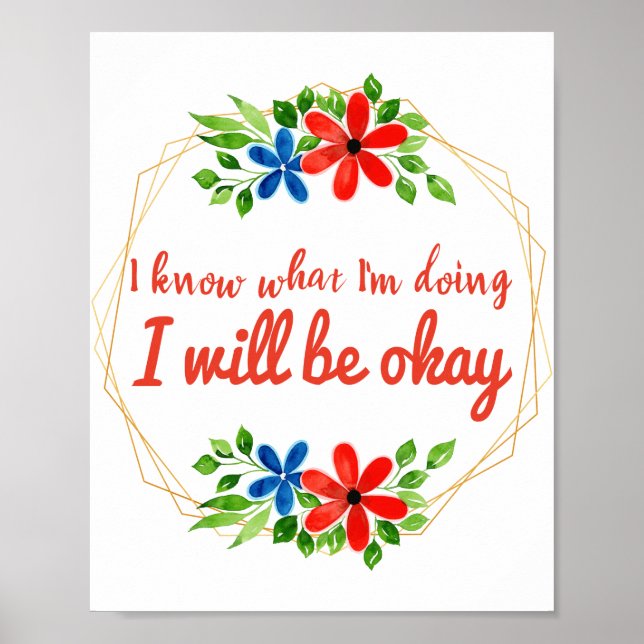 Poster message positif pour le travail et l'amour de soi (Devant)