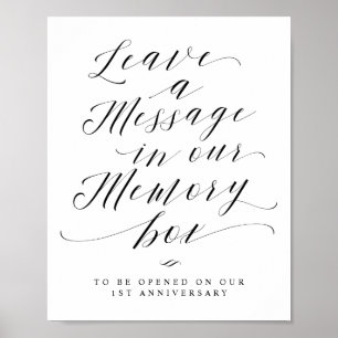 Poster Message pour notre panneau Mariage de script de bo