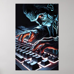 Poster Messager des morts - Art d'horreur de Ken Gage