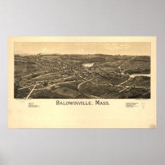 Poster Messe de Baldwinville. Carte panoramique antique 1