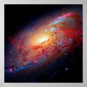 Poster Messier M106 Galaxie Spirale Photo Espace