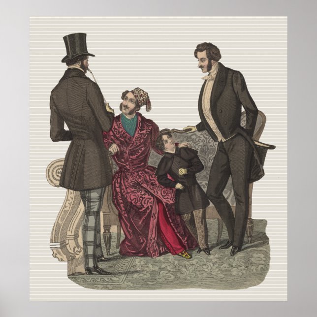 Poster Messieurs élégants de la période Biedermeier (Devant)