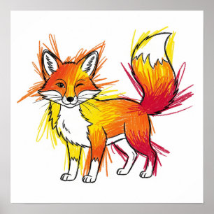 Poster Messy Crayon Art