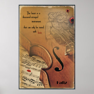 Poster met Hafiz - thousend-stringed instrument