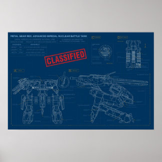 Poster Métal Gear Solid Rex Blueprints