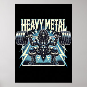 Poster Métal Lourd - Drôle Lifting Gym Fitness