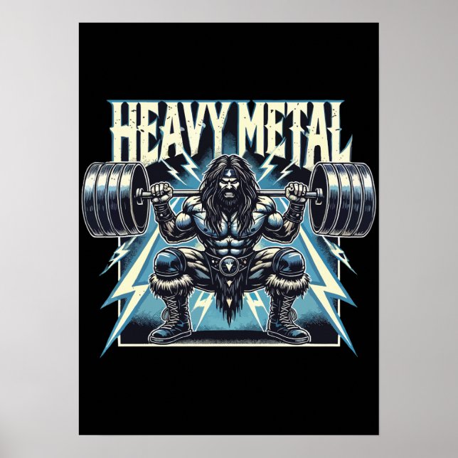 Poster Métal Lourd - Drôle Lifting Gym Fitness (Devant)