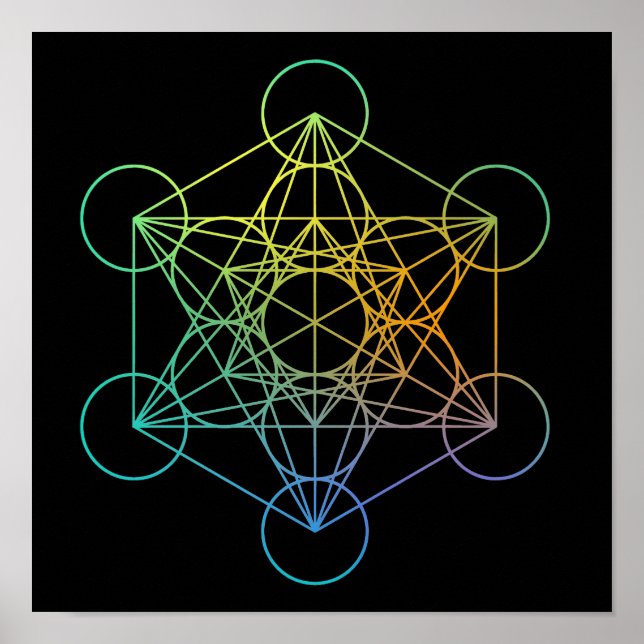Poster Métatron Cube Géométrie Sacrée (Devant)