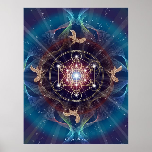 Poster Metatron - Merkabah - Géométrie sacrée (Devant)