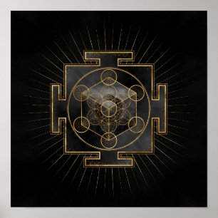 Poster Métatron's Cube Sri Yantra Sacred Geometry
