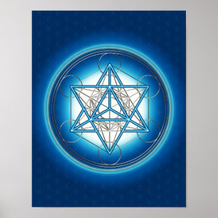 Poster Metatrons Würfel - Merkaba - Blume des Lebens