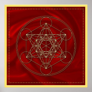Poster Metatrons Würfel - Merkaba - Stern Tetraeder