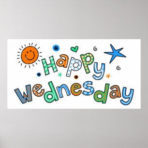 Poster Mete Happy Mercredi Semaine Greeting Expression de