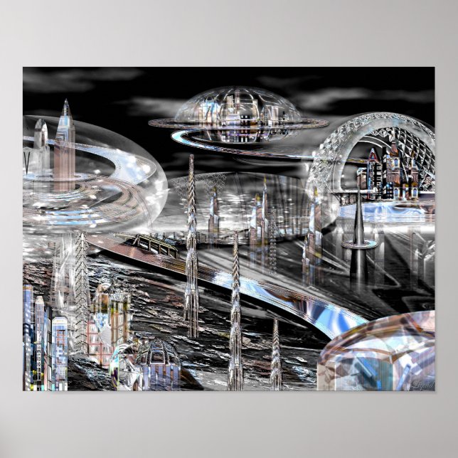 Poster Métempirique Ville futuriste Imprimer (Devant)