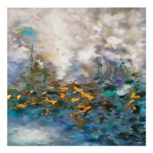 Poster Météo La Tempête Peinture D'Art Abstrait