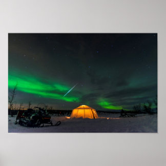 Poster Meteor Geminid et aurores boréales en Suède