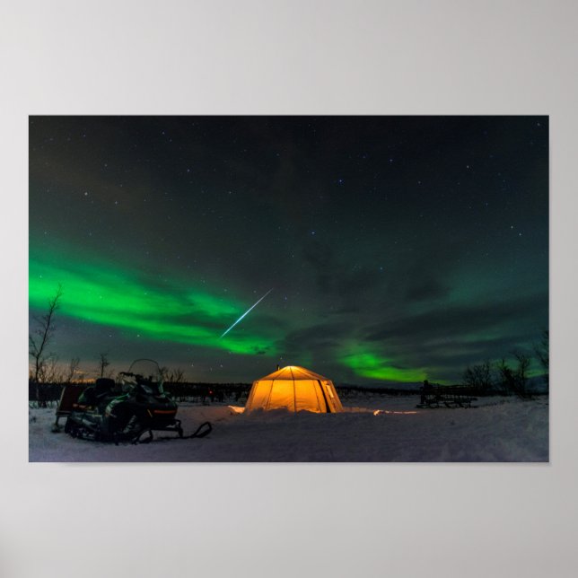 Poster Meteor Geminid et aurores boréales en Suède (Devant)