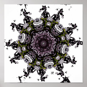 Poster Météor monstre vivant v2 - motifs